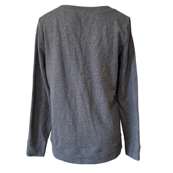 J. Crew Gray Sequin Women's Size Medium EUC Crew Neck Sweatshirt Holiday Sparkle - Picture 3 of 11